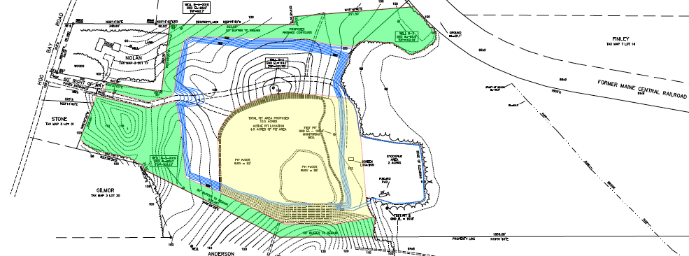 topographical map of gravel pit